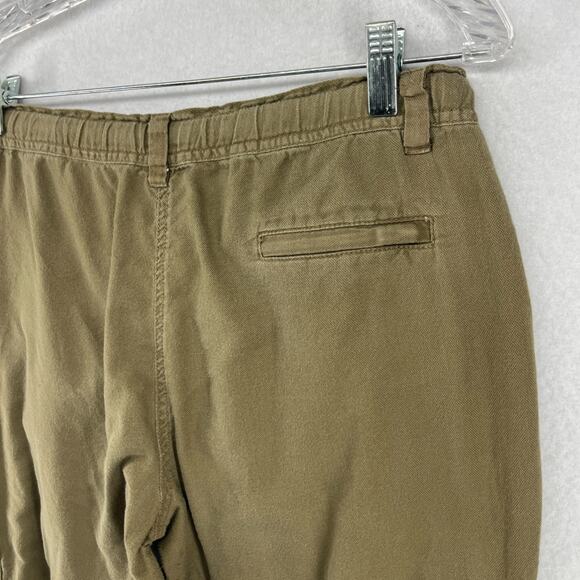 EILEEN FISHER Pants PM Organic Cotton Canvas Cargo Utility Cropped Tapered Green - Picture 7 of 15